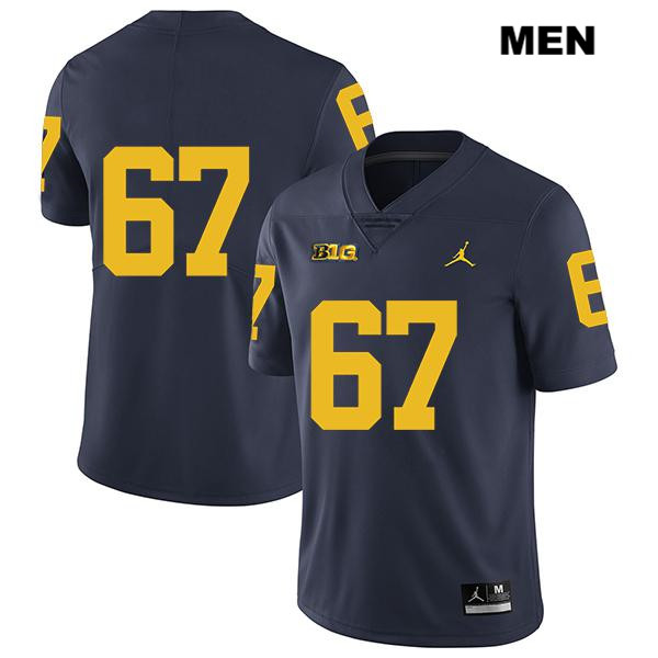 Men's NCAA Michigan Wolverines Jess Speight #67 No Name Navy Jordan Brand Authentic Stitched Legend Football College Jersey CD25V50IV